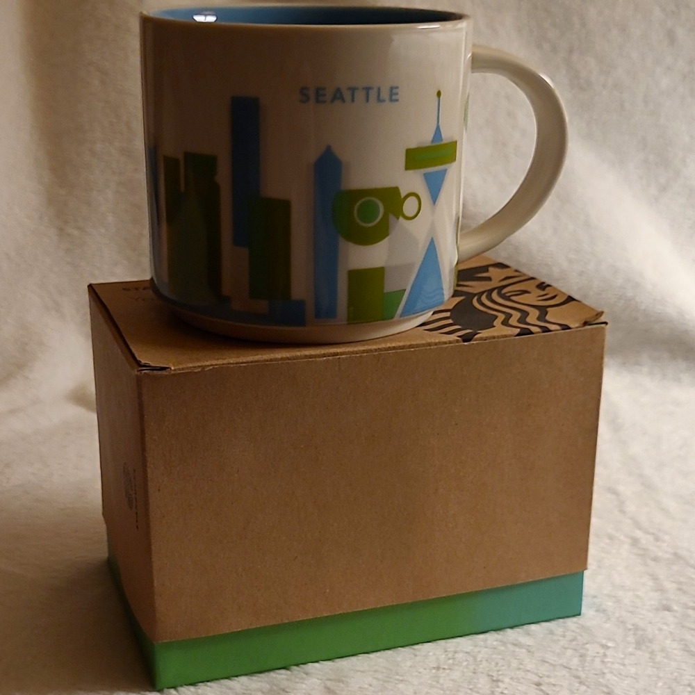 Starbucks Seattle You Are Here Collection Mug 14 oz YAH Coffee Cup Boxed New